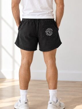 Gymshark Men’s Black Washed Sweat Shorts Drawstring Large